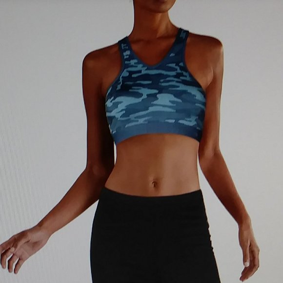 Camouflage Seamless Active Wear Sport Bra - Picture 3 of 14